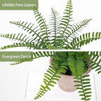 Artificial Boston Fern Potted Plant, 9" Small Fake Plants in Pot, Faux Fern Plant Greenery for Home Office Farmhouse Living Room Bathroom Kitchen Tabletop Desk Shelf Decoration