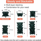 GameXcel Vertical Planter Tower - 5 Tier Stackable Garden Planters with Wheels and Tools Plant Pots for Strawberry Herb Flower and Vegetable Indoor Outdoor Use Green
