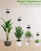 Plant Grow Light,yadoker LED Growing Light Full Spectrum for Indoor Plants,Black Magnifying Glass Plant Lights,Height Adjustable, Automatic Timer, 5V Low Safe Voltage,Idea for Large