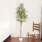 Olive Tree 6FT Fake Tree Faux Plants Indoor with Pot Artificial Tree Nearly Natural Olive Branches and Fruits for Living Room Home Office Decorations