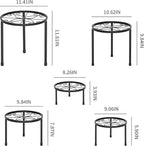 Linpla 5-Pack Decent Metal Plant Stands, Heavy Duty Flower Pot Stands for Multiple Plant, Anti-Rust Iron Plant Pot Shelf, Decoration Racks for Home Indoor and Outdoor (5 Pack Black)