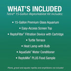 Tetra ReptoHabitat Kit for Aquatic Reptiles and Amphibians, 15 Gallons, Create a Home for Aquatic Juvenile Turtles, Frogs, Newts and Salamanders, 24.4 x 12.5 x 12.7 inches