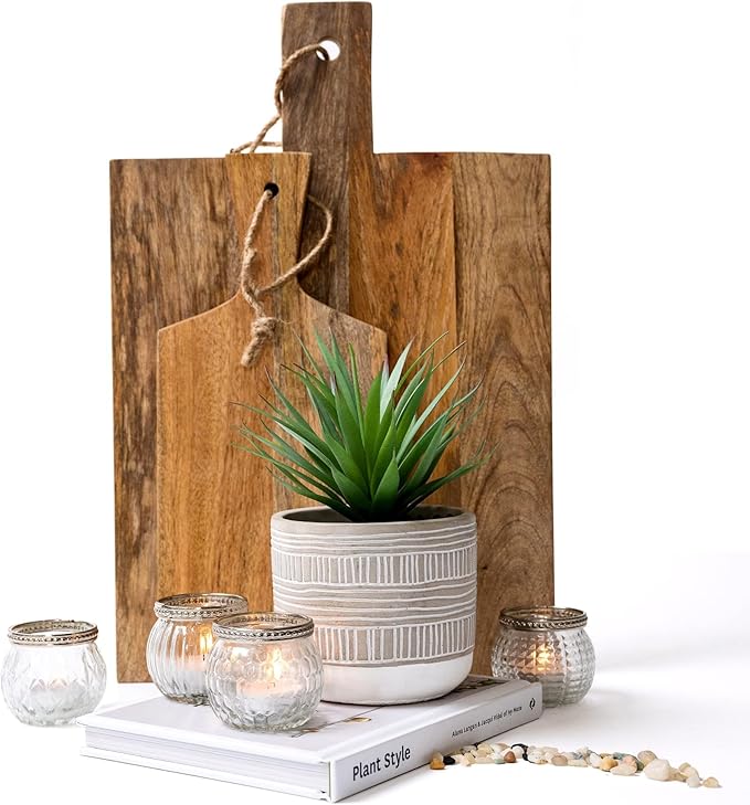 Kurrajong Farmhouse Artificial Plant | 8" Fake Plant for Desk Decor | Artificial Succulent in Pot | Fake Succulent | Faux Plant Indoor | Artificial Greenery for Shelf Decor