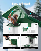 isYoung Smart Bird Feeder with Camera, 2.5K QHD, AI Identify 16000+ Birds,Dual Solar Panel, AI Auto-Capture & Motion Detection, IP65 Weatherproof,170° Field of View, Perfect Bird Watching Gift