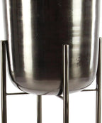 CosmoLiving by Cosmopolitan Metal Indoor Outdoor Planter Dome Large Planter Pot with Removable Stand, Set of 2 Planters 39", 46"H, Black