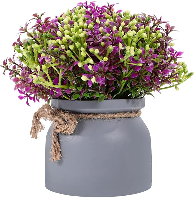 Alasum Artificial Orchid Bonsai Small Faux Potted Plant Ornament, Vivid Simulation Floral Desktop Decoration for Home Living Room Table, Lotus Color