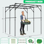 DoCred Garden Arch Trellis for Climbing Plants, 79 Inch Tall Metal Plant Support Trellis Archway for Climbing Vine Vegetable/Fruit/Flower Outdoor Yard Lawn Garden Arch Tunnel Trellis