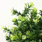 PASYOU Artificial Shrubs, Plastic Plants Fake Bean Shrub Bushes Grass Greenery Leaves Bush Indoor Outdoor Home Garden Party Verandah Wedding DIY Table Arrangement Decoration Planter Filler 4 Pack