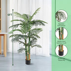 Artificial Palm Tree, Tall Tropical Palm Tree Faux Palm Plant for Indoor Outdoor Office House Living Room Home Decor