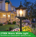 68" Solar Lamp Post Lights Outdoor,2-Pack 2700K Dusk to Dawn Solar Light Posts,Waterproof Outdoor Lights for Garden, Patio, Lawn, Pathway, Driveway, Front Porch Decor(Warm White)