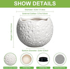 4 inch Plant Pots - Ceramic Pots for Plants with Drainage Hole, Small Planter for Indoor Outdoor, Unique Succulent Pot, Decorative Modern Round Planter, Desk Decor, Plant Lover Gifts, White