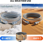 Giraffe Tools 5FT Garden Hose, 5/8" Lightweight Lay Flat Water Hose, No-Kink, Flexible Gardening Hose with Male to Female Aluminum Fitting, Customizable-Length Hose Pipe for Yard