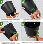 Vanslogreen Orchid Pots with Holes, 6 Inch Self Watering Orchid Pot 2 Pack Plastic Plant Pots for Orchid, Flower (Black+Brown)