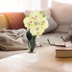 COHEALI Artificial Phalaenopsis Flowers Bonsai 2pcs, Realistic Simulation Butterfly Orchid Desk Decor with Green and Purple White Flower Arrangements for Living Room and Home Decoration