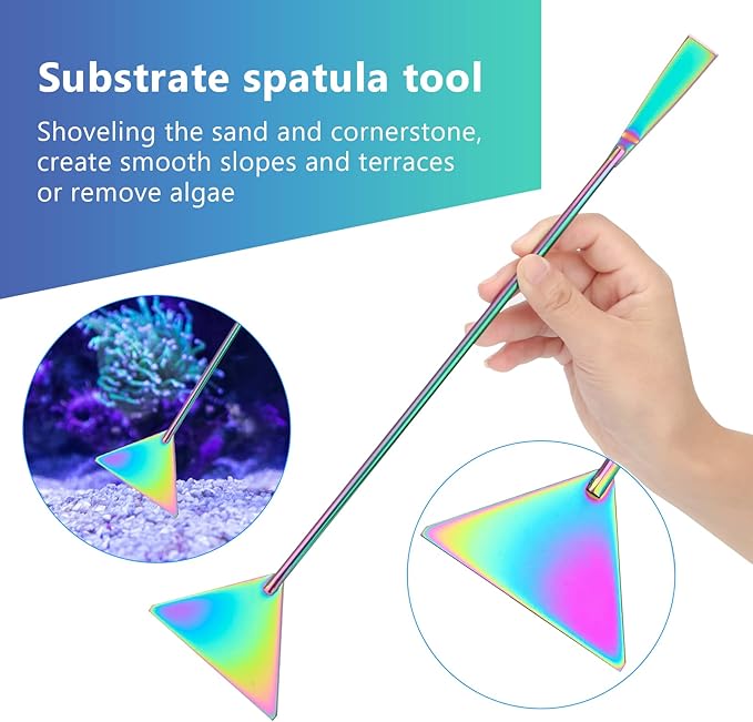 Catcan 4 in 1 Quarium Aquascape Tools Kits, Anti-Rust Stainless Steel Aquatic Plant Aquascaping Tweezers, Scissors, Spatula for Aquarium Tank Cleaning Fish Tank Aquascape Tools Sets