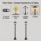 2 Pack 61" Solar Lamps Post,Solar Lamp Post Lights Waterproof Perfect for Festive Decoration in Gardens, Lawn, Patio, Front/Back Door