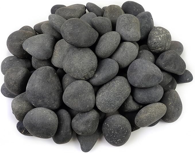 FANTIAN 20 lbs Natural Unpolished Black Rocks Mexican Beach Pebbles, 3-4 Inch Decorative Black River Rocks for Landscaping, Planters, Garden Paving, Walkways, Plant Rocks and Outdoor Decorayive Rocks