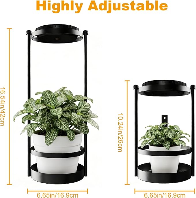 Solar Plant Grow Lights Outdoor - RDJ Bouns Wall Plant Holder with Rechargeable Light & Solar Panels,3 Color Temperatures,Automatic Sensor Switch,Decorative Floating Plant Shelf for Patio, Balcony & Living Room