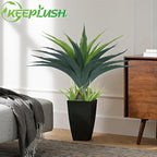 Artificial Spiked Agave Plant 2.5ft, 30 Inch Tall Fake Aloe Vera Plants in Black Pot, Fake Floor Plant Indoor Outdoor for Front Porch Patio Home Office Door Step Decor 1PCS