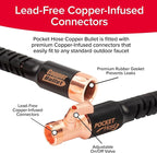 Pocket Hose 100 FT Copper Bullet Expandable Garden Hose w/10 Pattern Thumb Spray Nozzle AS SEEN ON TV 650psi 3/4 in Patented Lead-Free Ultra-Lightweight Solid Copper Anodized Aluminum