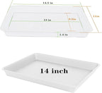 VUWEZ 2 Pack Plant Growing Nursery 1020 Trays, Heavy Sturdy Seed Starting Saucer, No Holes Starter Tray for Indoors (22"x11.2", Creamy White)