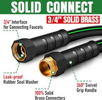 Heavy Duty Garden Hose 20ft, NON-EXPANDABLE Flexible Water Hose, Kink Resistant Lightweight Hybrid Hose, Leakproof Hose Male to Female Fittings