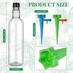 SiliFine 8 Set Plant Watering Devices with Self Watering Spikes and 26 oz Plastic Bottles Plant Waterer Devices with Adjustable Control Valve Switch Indoor Outdoor (Clear)