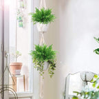 CATTREE Artificial Fern Shrubs, Plastic Boston Leaves Bushes Green Grass Fake Plants for Indoor Outdoor Garden Verandah Kitchen Office Party Table Centerpieces Wedding Christmas Decoration - 4 Pack