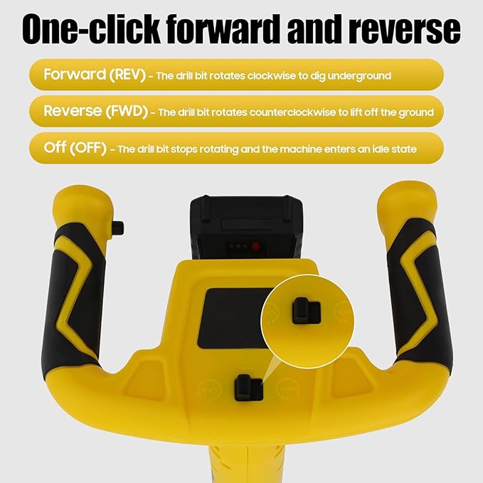Cordless Electric Post Hole Digger - 20V Earth Auger Hole Digger with 2000mAh Battery & Charger, 550RPM Electric Hole Digging Machine for Digging, Planting, Fencing, Lightweight and Portable Design