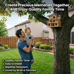 Bird Houses for Outside with External Feeder – Lightly Charred Hanging Birdhouse for Flocking & Nesting – Suitable for Finches, Bluebirds, Cardinals – Perfect for Garden, Patio, Backyard Decor
