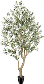 FEELEAD Faux Olive Tree 9ft - Realistic 9 Feet (108in) Artificial Olive Tree, Fake Olive Tree with Lifelike Leaves & Textured Branches, Olive Trees Artificial Indoor for Living Room, Office