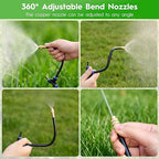 100Ft 360° Adjustable Drip Irrigation System Kit, 1/4 Inch PE Tubing with 20 Bendable Nozzles, Automatic Garden Watering System for Greenhouse, Lawn, Raised Bed, Flower Bed