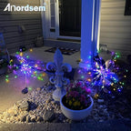 Anordsem Solar Lights Outdoor Decorative: Bendable Copper Wire with 120 LED Firework Beads - Waterproof 2 Colorful Lighting Modes Yard Garden Patio - Christmas Gifts for Homeowner Over 30