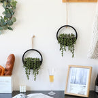 Artificial Hanging Plants Hanging Planter Fake Succulents Artificial String of Pearls with Pot and Lanyard for Home Office Wall Decoration