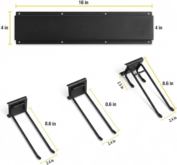 MBQQ Garage Tool Organizer Wall Mounted, 16 Inches Adjustable Garden Tool Organizer Rack,Heavy Duty Yard Tool Organizer,Single piece