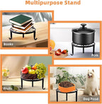 6-Pack Metal Plant Stand,Heavy Duty Flower Pot Stands for Multiple Plant,Outdoor Anti-Rust Plant Pot Shelf, Round Plant Holder for Outdoor/Indoor Planter, Living Room, Balcony Decor (6PACK BLACK)