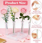 DAJAVE 100 Pack Floral Water Tubes 60 ML 4.3 Inch Plastic Water Tubes for Flowers, Clear Flower Vials with Caps for Fresh Flower Arrangements