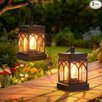 KOOPER 2 Pack Solar Lanterns Outdoor Waterproof, Brighter Hanging Solar Lantern Lights for Outside, Auto ON/Off Lanterns Decorative Outdoor for Garden Table Yard Path Tree Patio Lawn Decor, Gifts