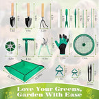 18-Piece Gardening Kit with Bonsai Tools, Succulent & Herb Planting Set, Pruning Shears, Seed Trays, Waterproof Mat – Durable BPA-Free Indoor & Outdoor Garden Tool Set Gift