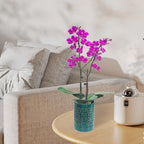Ceramic Orchid Pot 4 Inch, Orchid Pots with Holes, Plant Pot for Repotting, Flower Planter Pot Indoor Outdoor, Green Chirstmas Gift for Women.