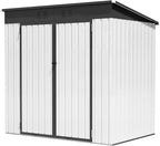 6 x 4FT Sheds & Outdoor Storage,White Metal Waterproof Storage Shed with Door and Lock Outdoor Shed,All-Weather Shelter for Bike, Gardening Tools, Lawn Mowers