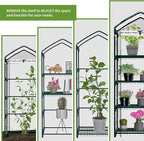 Mini Greenhouse for Indoor Outdoor, Small Plants Green House with 4 Tier Shelves, Portable Plastic Greenhouses with Transparent PVC Cover for Garden Backyard Patio Balcony Porch