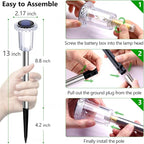 DenicMic Solar Lights Outdoor 10 Pack Waterproof 3000K Warm White LED Stainless Steel Stake Outside Lights for Yard Pathway Garden Driveway Walkway Landscape Path Lighting