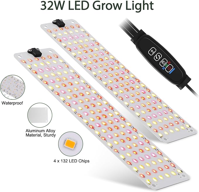 DazSpirit 4-Tier Indoor Mini Greenhouse with Grow Lights, 32W Full Spectrum Plant Light with Timer, Adjustable Metal Shelves, 69.6"x22"x18.5" Portable Plant Stand for Seed Starting & Indoor Plants