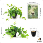 AceList 2 Pack Faux Plants Indoor, Realistic Fake Ivy Fake Plants Potted Plants Artificial Decor, Artificial Plants for Home Decor
