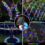 LairtPOW Solar Rope Lights 39FT IP65 Waterproof Outdoor Lights LED Copper Fairy String Tube Lights for Party Garden Yard Home Wedding Christmas Halloween Holiday Tree Decoration Lighting(Multi Color)