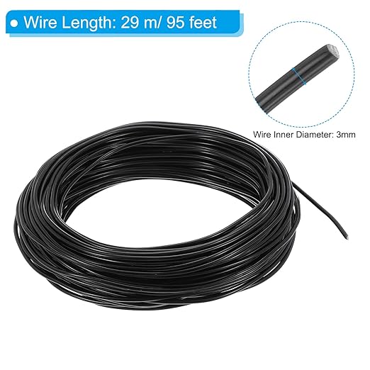 PATIKIL 3mm Bonsai Training Wire, 1 Roll Floral Wire Stems Anodized Aluminum Tree Wire 95 Feet Total for Gardening Branch Fixing, Black