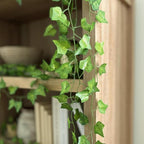 CQURE 36 Pack 252Ft Artificial Ivy Garland, Green Silk Leaves, 1.5-1.8 Inch Diameter, 7 FT Long Vines, 80 Leaves Each, Decor for Weddings, Home, Garden
