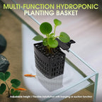 4 PCS Upgraded Aquarium Plant Holder, Adjustable thickness height Fish Tank Plant Holder with 4 Extension Hooks and 4 Suction Cups for Fish Tank Aquaponic Plant Cultivation