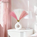 50pcs Pampas Grass 17in for Living Room Decor, Blush Pink Pampas Grass Decor, Fluffy Pink Flowers for Home Birthday Bathroom Baby Shower Wall Bow Decor(Blush & Cream & Pink)